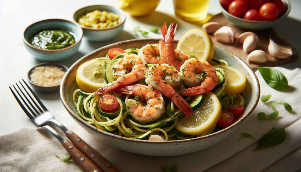 Lemon Garlic Shrimp with Zoodles Recipe