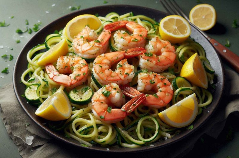 Lemon Garlic Shrimp with Zoodles Recipe