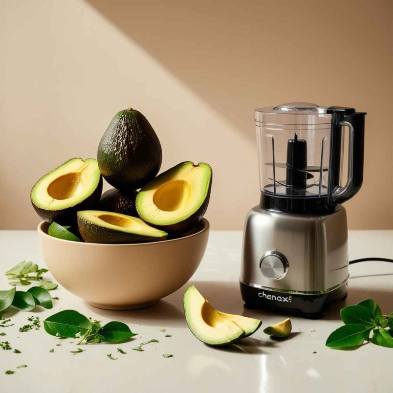 Scoop the avocados into a blender or food processor.