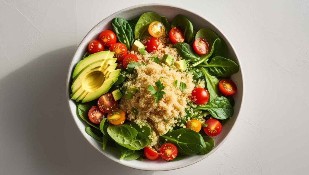 Quinoa Salad with Avocado and Spinach Recipe