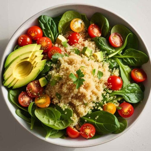 Quinoa Salad with Avocado and Spinach Recipe