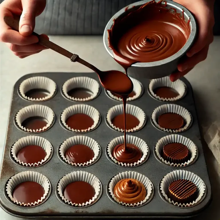 Line a muffin tin with paper liners and spoon a small amount of melted chocolate into each, spreading it evenly to coat the bottom.