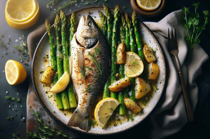 Oven-Baked Lemon Herb Cod with Asparagus