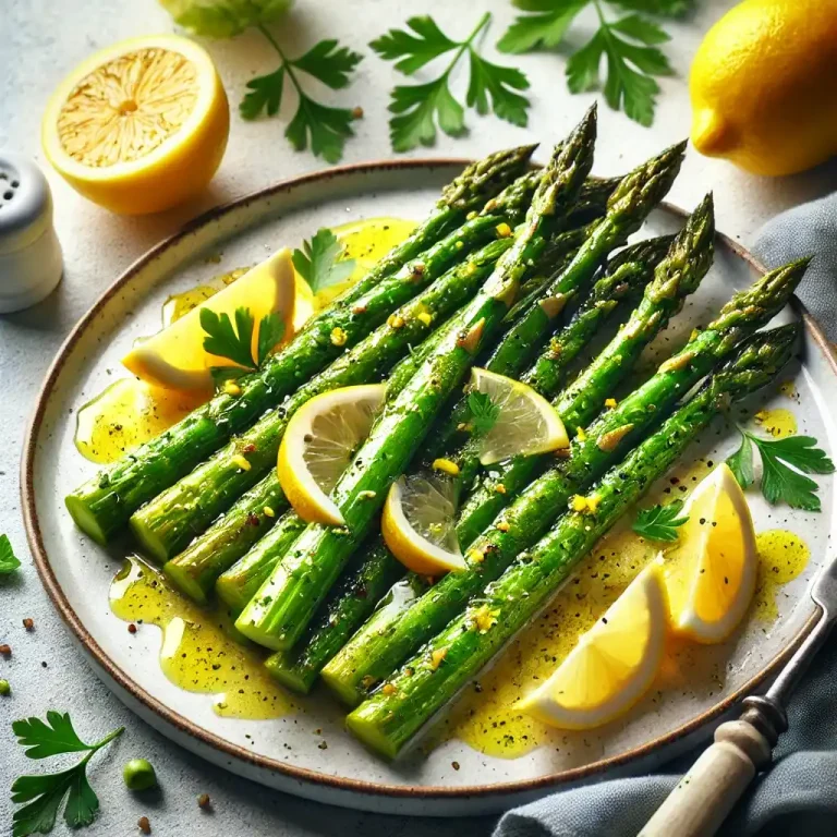 Remove from the oven and garnish with lemon slices and fresh parsley, if desired.