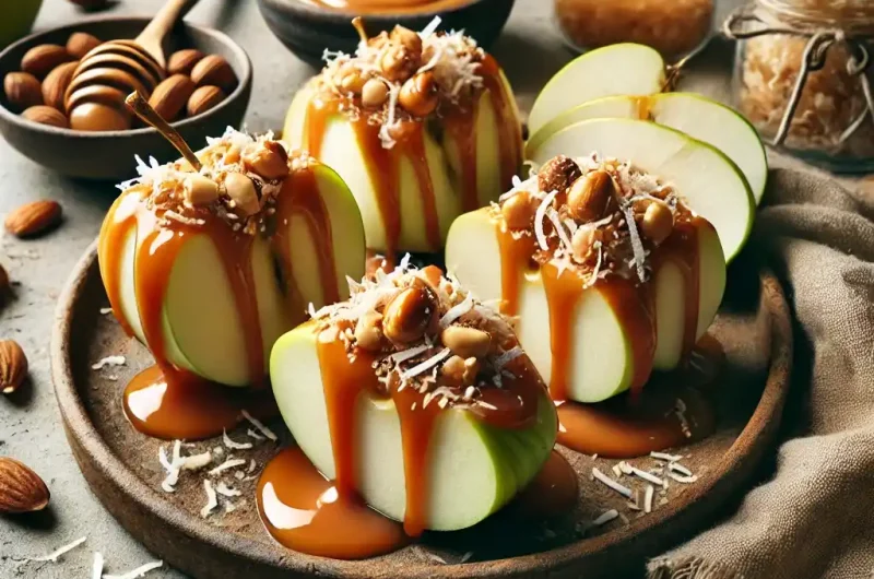 Vegan Caramel Apple Slices Recipe