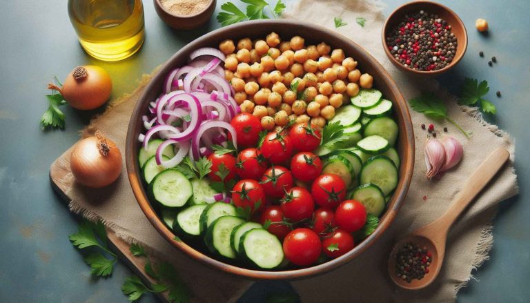 Vegan Chickpea Salad with Tahini Dressing