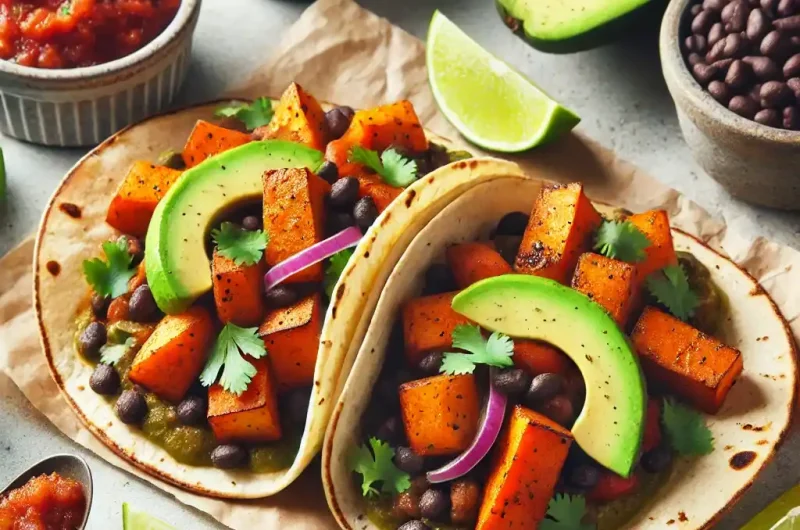 Vegan Sweet Potato & Black Bean Tacos Recipe