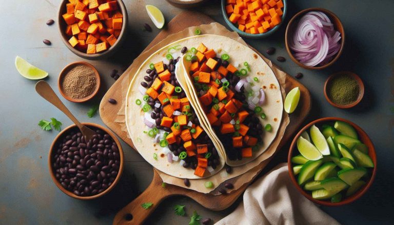 Vegan Sweet Potato and Black Bean Tacos Recipe