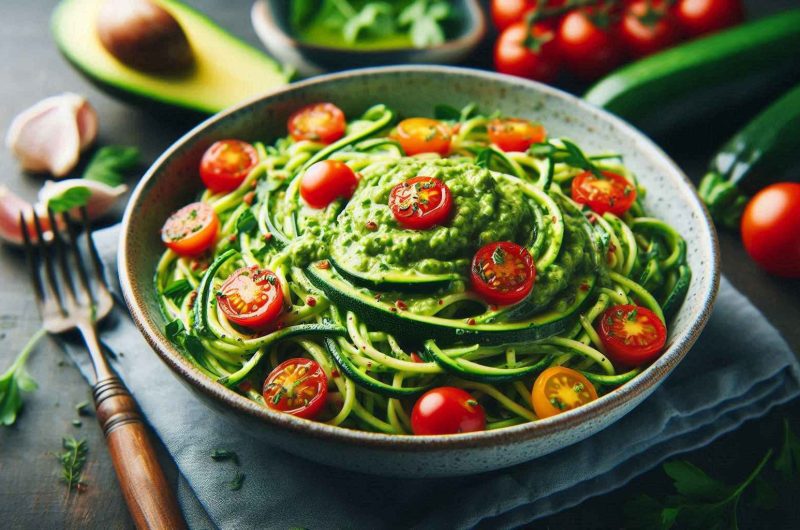 Zucchini Noodles with Avocado Pesto Recipe