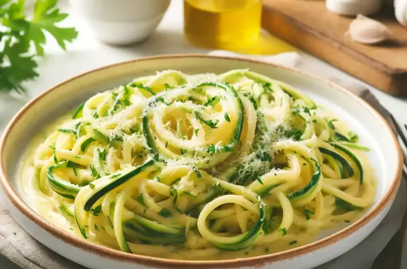 Zucchini Noodles in Creamy Garlic Sauce – Low-Carb Indulgence