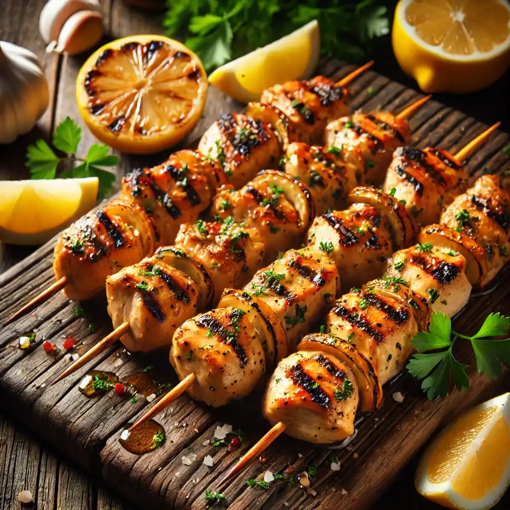 Melt-in-Your-Mouth Lemon Garlic Chicken Skewers