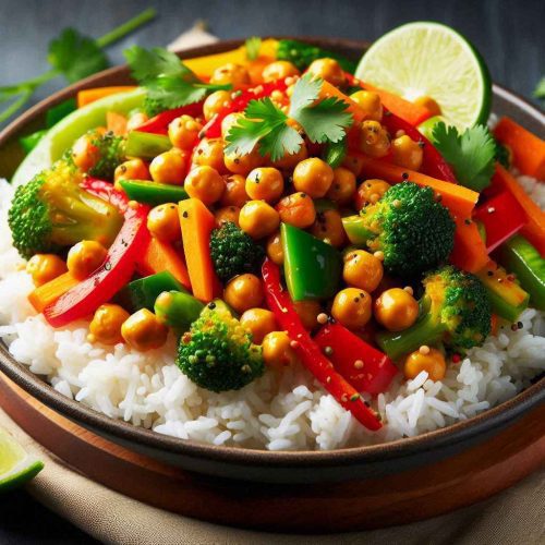 Spicy Chickpea Stir-Fry with Veggies