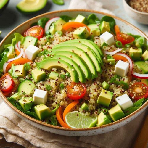 Zesty Quinoa Salad with Avocado and Lime Dressing