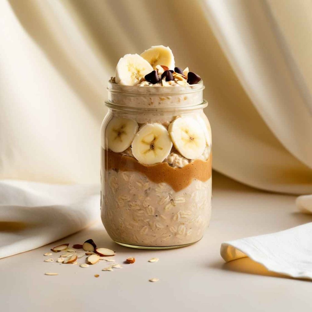 Banana Almond Butter Overnight Oats: A Sweet Calorie Boost to Kickstart Your Day