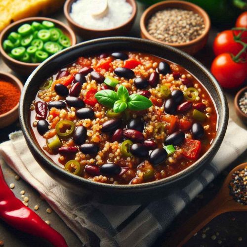 Hearty Quinoa & Black Bean Chili for Maximum Calories