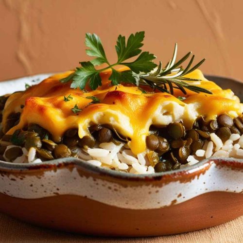 Hearty Lentil and Rice Casserole for Energy