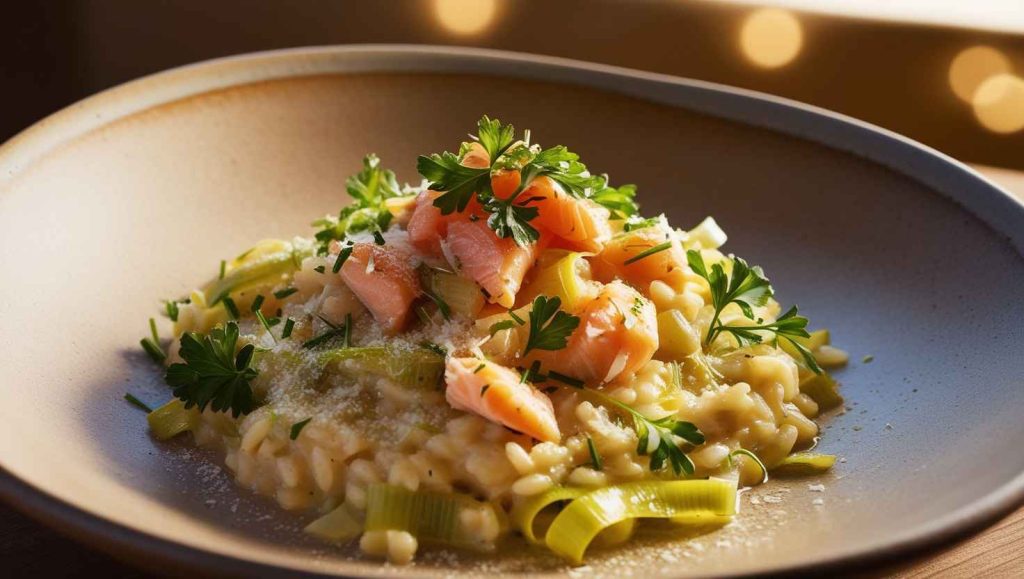 Salmon and Leek Risotto: A Creamy High-Calorie Comfort Food