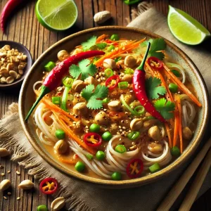 Vegan Thai Peanut Noodles with a Spicy Kick