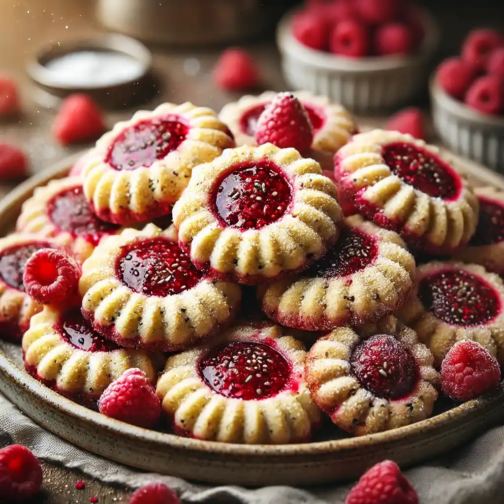 Gooey Raspberry Chia Jam Thumbprint Cookies: A Guilt-Free Delight