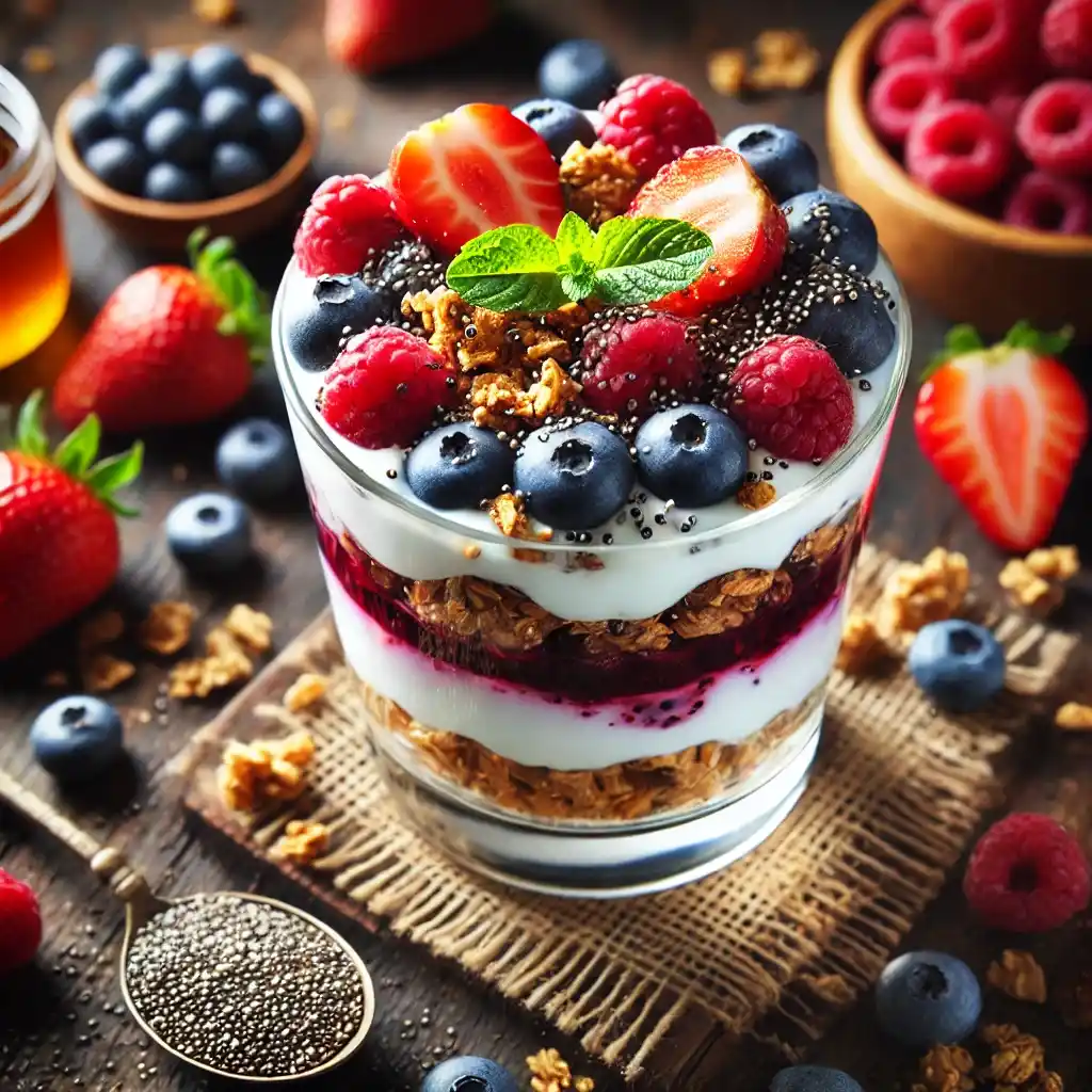 Greek Yogurt Parfait with Chia and Fresh Berries: A Breakfast Delight