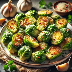 Garlic Parmesan Roasted Brussels Sprouts Recipe