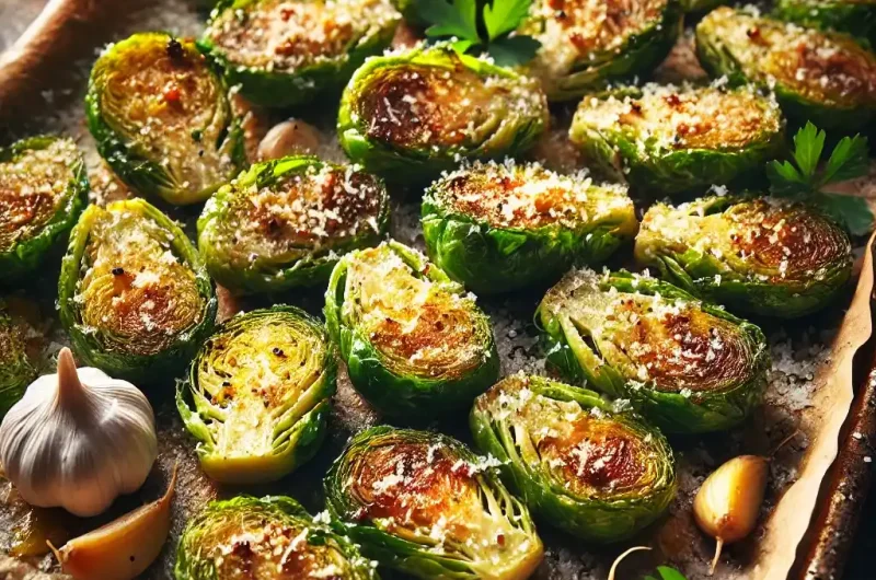 Garlic Parmesan Roasted Brussels Sprouts Recipe