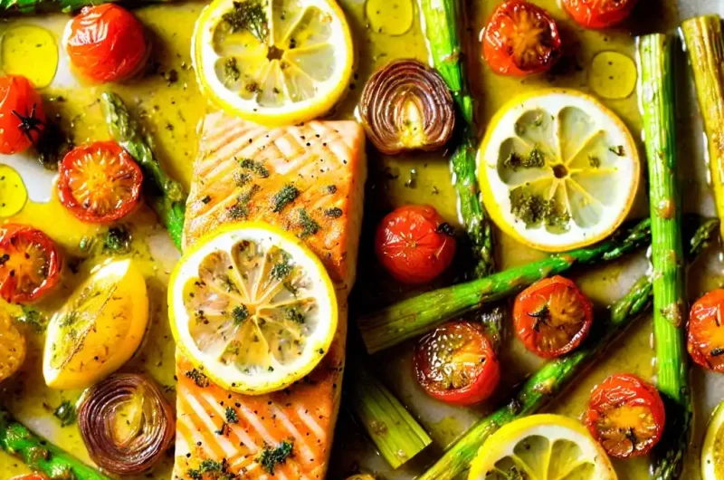 One-Pan Lemon Herb Salmon with Perfectly Roasted Veggies