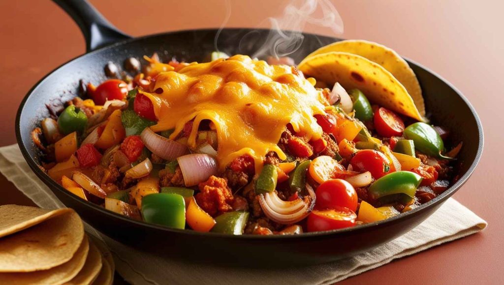 Cheesy Taco Veggie Skillet: Healthy, Hearty & Flavorful