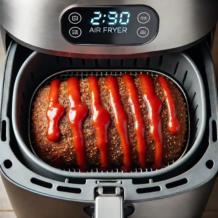 Let the meatloaf rest for 5 minutes before slicing and serving.