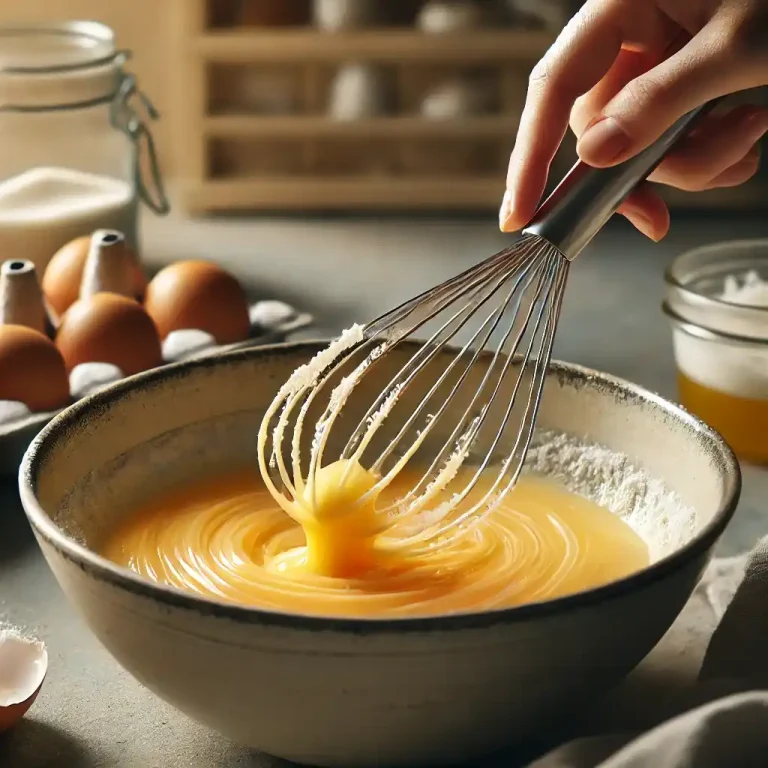 In a bowl, whisk egg yolks and sugar until pale and thick.