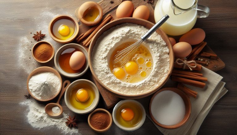 In a large bowl, whisk together the flour, cinnamon, baking soda, and salt. In a separate bowl, mix the eggs, sugar, oil, and vanilla until well combined.