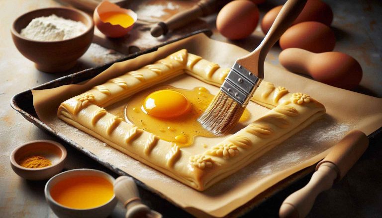 Brush and Score: Brush the pastry with beaten egg for a golden finish. Lightly score the top for decoration, if desired.