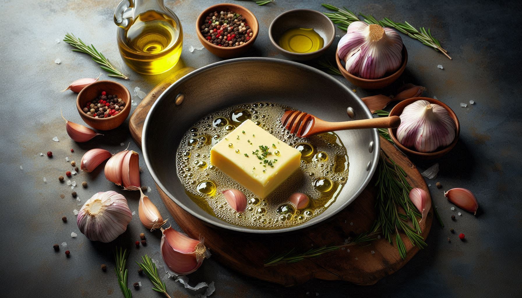 In a large skillet, melt the butter with olive oil over medium heat. Add the minced garlic and sauté until fragrant, about 1 minute.