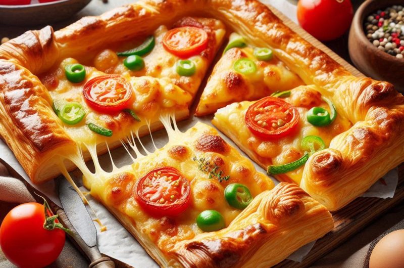 Cheese Puff Pastry Pizza: Flaky, Cheesy, and Delicious