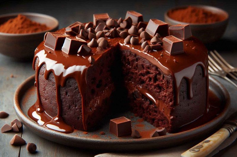 Double Chocolate Chip Protein Cake for Weight Gain