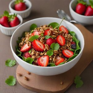 Strawberry Quinoa Salad with Pecan Brittle: A Sweet & Nutty Twist