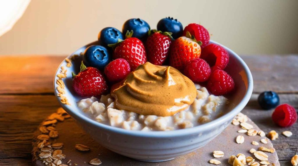 Oatmeal with Nut Butter and Berries: A Calorie-Rich Breakfast