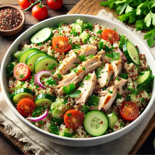 High Protein Herby Quinoa and Chicken Salad