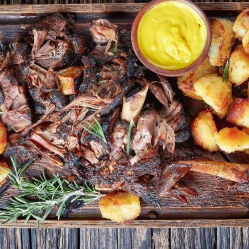 Recipe Title: Cranberry Chuck Roast with Crispy Smashed Potatoes