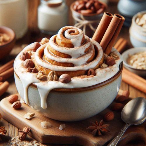 Cinnamon Roll Protein Overnight Oats