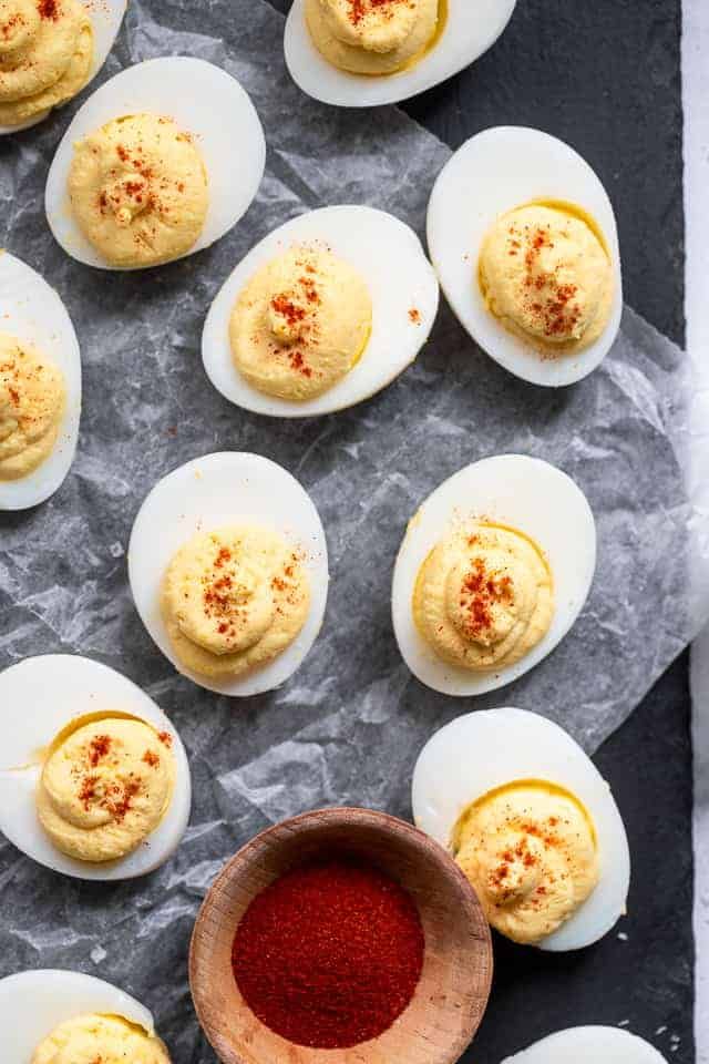 Recipe Title: Whole30 Deviled Eggs – The Traveling Spice Co