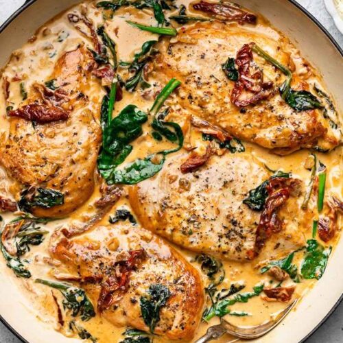 High-Protein Dairy-Free Creamy Tuscan Chicken: