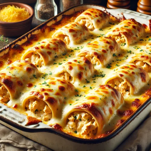 Cheesy Chicken Tortilla Roll-Up Bake