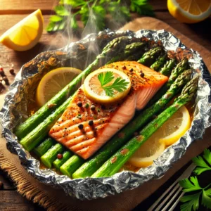 Salmon and Asparagus Foil Pack