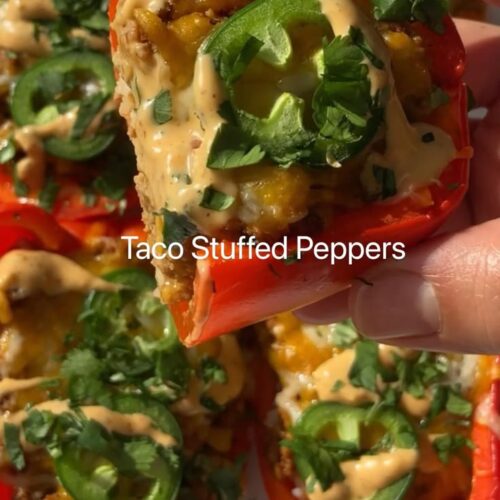 Taco Stuffed Bell Peppers 🌶️🧀