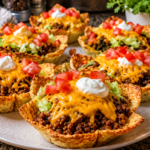 Crispy Baked Mini Taco Salad Bowls