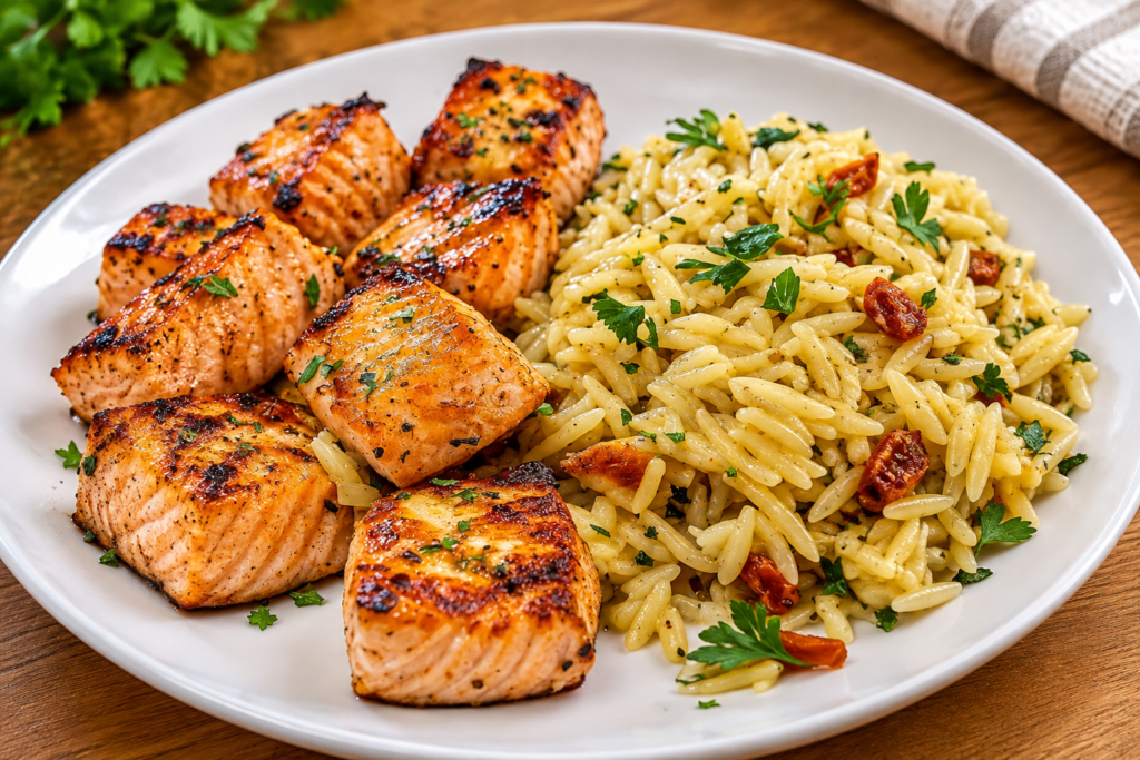 The Tuesday Night Salmon Disaster Garlic Butter Orzo