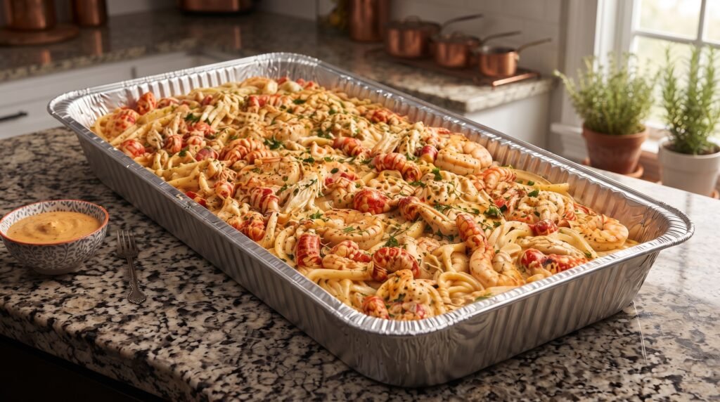 The Ultimate Crowd-Pleaser: How to Master a Massive Seafood Pasta Bake